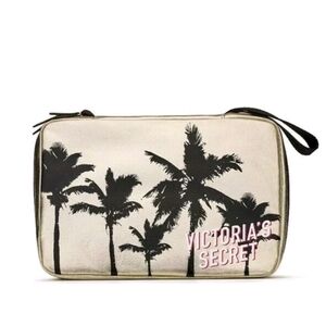 Victoria's Secret Black Palm Tree Hanging Travel Bag Beauty Bag Cosmetic Bag